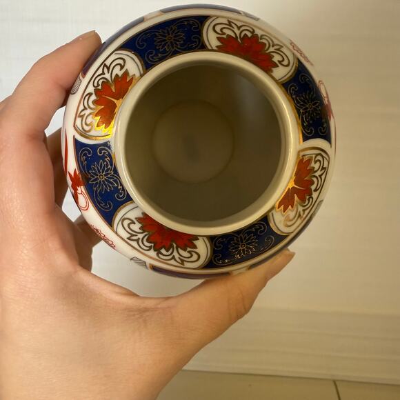 Vintage Japanese Porcelain Imari Ginger Jar Small Size Trinket Pot Box Lidded - Picture 7 of 12
